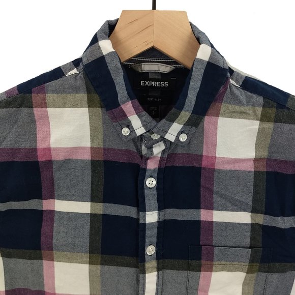 Express Small Casual Checkered Button Down - Picture 2 of 6